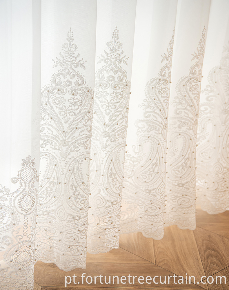3D EmbroideryTulle Beaded Curtain